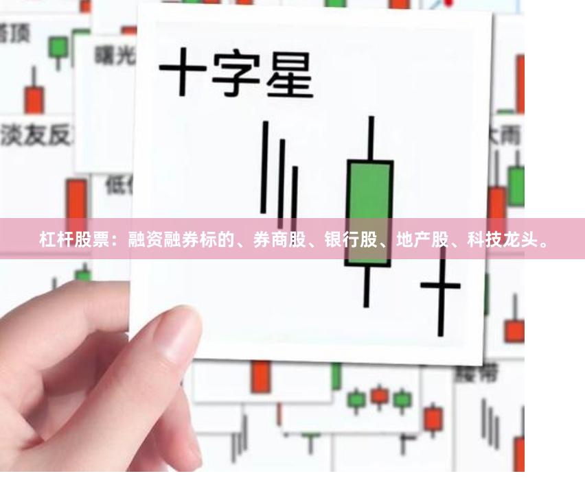 杠杆股票：融资融券标的、券商股、银行股、地产股、科技龙头。